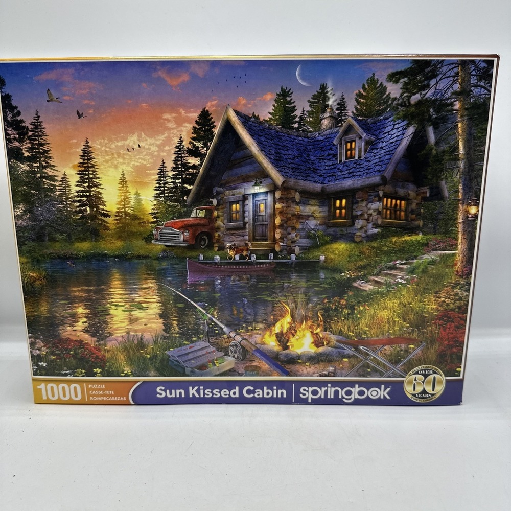 Sprinkbok‎ Puzzle Sun Kissed Cabin.  1000 Piece Jigsaw.  Used